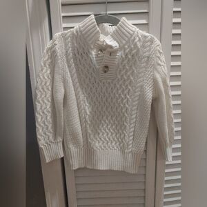 Cat And Jack Toddler Boy Cream Cable Knit Sweater / Size 2t
